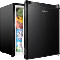 1.7 Cu.ft Mini Fridge with Freezer, Dorm Essentials, Adjustable Thermostat, Energy Saving, Low Noise, Single Door Compact Refrigerator for Dorm, Office, Bedroom, Black-FR17