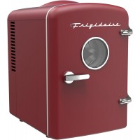 Retro Mini Compact Beverage Refrigerator, for Keeping Office Lunch Cool (RED) 1 gallon.