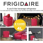 Retro Mini Compact Beverage Refrigerator, for Keeping Office Lunch Cool (RED) 1 gallon.