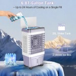 3000 CFM Windowless Portable Air Conditioners, Evaporative Air Cooler with 6.87 Gal Water Tank, 3 Speeds & 4 Modes, 120° Oscillation, 15H Timer Air Cooler for Home, Kitchen, Bedroom
