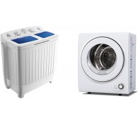 12lbs 8lbs Twin Tub Mini Washer 1.5cu ft Portable Electric Dryer Bundle