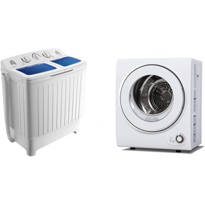 12lbs 8lbs Twin Tub Mini Washer 1.5cu ft Portable Electric Dryer Bundle
