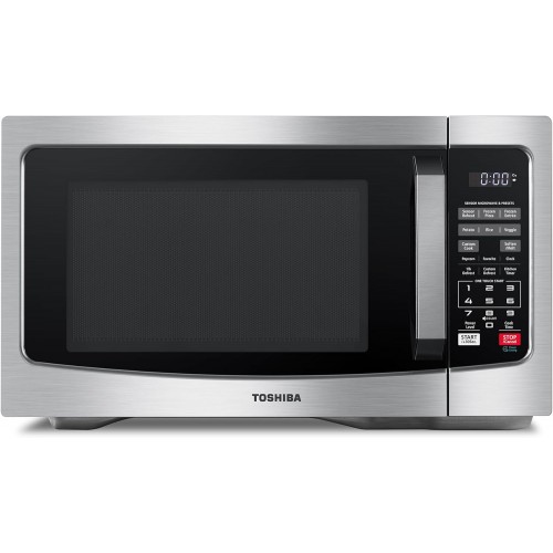 Countertop Microwave Ovens 1.2 Cu Ft with 12.4" Removable Turntable Smart Humidity Sensor, 12 Auto Menus Mute Function ECO Mode Easy Clean Interior, 1000W, Silver