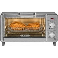 Bake Air Fry Countertop Convection Toaster Oven, Medium Capacity, 4-Slice, 5-in-1, Fits 9” Pizza, 30-Min Timer, Bake, Broil, Air Fry, Toast, Keep Warm, Stainless Steel