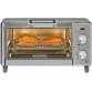 Bake Air Fry Countertop Convection Toaster Oven, Medium Capacity, 4-Slice, 5-in-1, Fits 9” Pizza, 30-Min Timer, Bake, Broil, Air Fry, Toast, Keep Warm, Stainless Steel