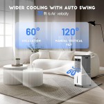 Portable Air Conditioner, 3-in-1 Evaporative Air Cooler with 3.2 Gal Water Tank, Windowless Portable AC Fan with 6 Ice Packs, Remote, 12H Timer, 3 Speeds, 4 Modes